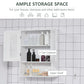 kleankin Modern White Wall Cabinet: 2-Door Bathroom Organizer with Storage Shelf for Streamlined Kitchen & Laundry Areas | The Comfy Couch Canada
