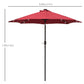 Outsunny 9ft Solar LED Patio Umbrella: Wine Red Tilt Canopy Sunshade for Stylish UV Protection | The Comfy Couch Canada