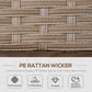Outsunny 6-Piece Patio Wicker Sofa Set Outdoor All-Weather PE Rattan Ample Seating Grey Khaki | The Comfy Couch Canada