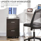 Vinsetto Rolling File Chest: 2 Drawers on Wheels for Legal/Letter Documents in Warm Brown Wood-Tone Home Office | The Comfy Couch Canada