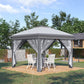 Outsunny Pop Up Gazebo 11x11 with Double Roof, Zippered Mesh Sidewalls, Adjustable Height & Carry Bag - Perfect for Outdoor Events | The Comfy Couch Canada