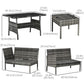 Outsunny 6pc Outdoor Patio Dining Set PE Rattan Sofa Chair Table Cushions Khaki | The Comfy Couch Canada