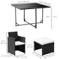 Outsunny 9PC Patio Wicker Dining Set PE Rattan Garden Sofa Space-Saving Outdoor Furniture Armchairs Included | The Comfy Couch Canada