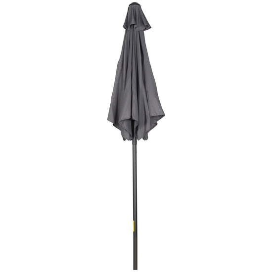 Outsunny 6.6FT Patio Umbrella, Outdoor Parasol with 6 Solid Ribs, Dark Grey | The Comfy Couch Canada