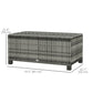 Outsunny Rattan Wicker Coffee Table with Glass Top Outdoor Garden Patio Furniture Brown Tempered | The Comfy Couch Canada