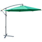 Outsunny 10ft Banana Hanging Rattan Set Sun Shade Patio Umbrella Cantilever Green | The Comfy Couch Canada