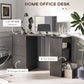 HOMCOM Black Computer Writing Desk with 3 Shelves & 3 Drawers - Versatile Student Study Table for Home Office | The Comfy Couch Canada