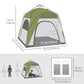 Outsunny Automatic Camping Tent Instant Outdoor Easy Pop Up Portable Backpacking Dome Shelter 4 Person Green | The Comfy Couch Canada