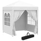 Outsunny Pop Up Party Tent 6.6x6.6ft Outdoor Folding Gazebo Canopy with Side Walls Easy Setup for Events White | The Comfy Couch Canada