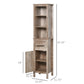 kleankin Tall Bathroom Storage Solution: Freestanding Cabinet with Adjustable Shelves, Cupboard Space & Home Organization, White.