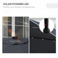 Outsunny Solar Patio Umbrella with LED and Tilt, Outdoor Market Table Umbrella Parasol with Crank, 10 x 10 ft, Dark Grey | The Comfy Couch Canada