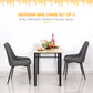 HOMCOM Mid-Century Dining Chair Pair: Grey PU Leather Padded Seats, Metal Legs, Modern for Kitchen Home Office | The Comfy Couch Canada