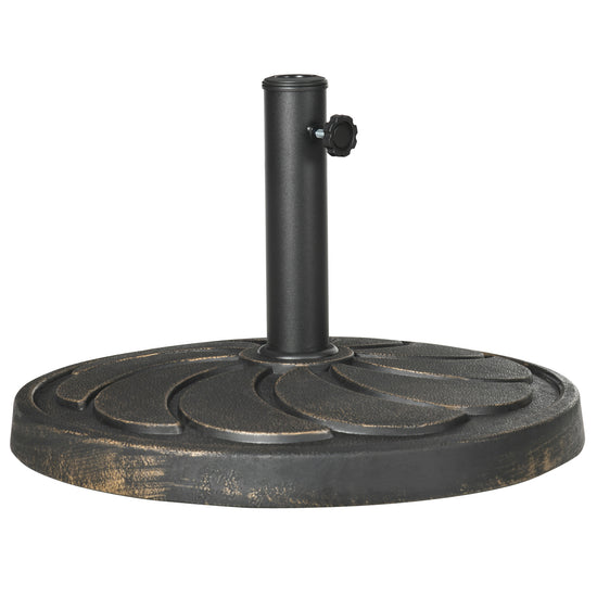 Outsunny 40lb Patio Umbrella Base: Heavy Duty 21" Round Resin Stand for Outdoor Use, Bronze | The Comfy Couch Canada