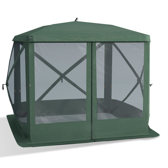 Outsunny Pop-Up Screen House Gazebo Instant Setup Camping Tent for 3-4 People 210D Material with Carry Bag Ground Stakes | The Comfy Couch Canada
