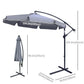 Outsunny 9FT Offset Cantilever Patio Umbrella: Dark Grey Easy Tilt Cross Base 8 Ribs UV Protection Outdoor Sun Shade | The Comfy Couch Canada