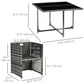 Outsunny 5PC Outdoor Dining Set Wicker Patio Furniture Conversation Bistro with Cushions Tempered Glass Table Gray | The Comfy Couch Canada