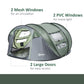 Outsunny 5 Person Camping Tent, Easy Pop Up Tent with Doors, Windows and Carry Bag, Automatic Setup Tent for Hiking, Dark Green | The Comfy Couch Canada