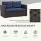 Outsunny 2 Pieces Patio Wicker Corner Sofa Set, Outdoor Freely Combination PE Rattan Furniture, with Curved Armrests & Padded Cushion | The Comfy Couch Canada