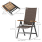 Outsunny Folding Patio Wicker Dining Chair with Steel Frame, Armrest, Backrest for Outdoor, Garden, Backyard, Brown | The Comfy Couch Canada
