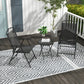 Outsunny 3 Pieces Bistro Set, Foldable Patio Furniture Set with Mesh Chairs, Glass Table for Garden, Balcony, Black | The Comfy Couch Canada