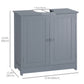 HOMCOM Pedestal Sink Bathroom Vanity Cabinet Under Sink Design 2 Doors Shelf Grey.