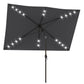 Outsunny 6.5x10ft Patio Umbrella Tilt Aluminum Outdoor Market Parasol with Solar Powered LEDs, Crank - Dark Grey | The Comfy Couch Canada