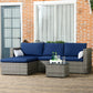 Outsunny Modern 3-Piece Rattan Sofa Set, Wicker Patio Furniture with Coffee Table, Cushions, Pillows for Outdoor | The Comfy Couch Canada