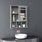 Kleankin Grey Wall Cabinet: Mounted Bathroom/Kitchen Storage with Mirrored Door & 3 Shelves for Space Efficiency | The Comfy Couch Canada