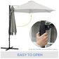 Outsunny 8.5FT Outdoor Cantilever Roma Parasol with 360å¡ Rotation and Cross Base, Offset Patio Umbrella for Garden, Light Grey | The Comfy Couch Canada