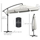 Outsunny 10ft Cantilever Offset Patio Umbrella Parasol 8 Ribs Cross Base for Outdoor Garden Shade Cream White | The Comfy Couch Canada