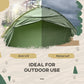 Outsunny Pop Up Camping Cot Tent Combo Set Portable Folding Outdoor Elevated Bed Dark Green | The Comfy Couch Canada
