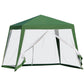 Outsunny 10x10ft Gazebo Tent with Netting Patio Canopy Outdoor Party Activity Sun Shade Garden Sun Shelter, Green | The Comfy Couch Canada
