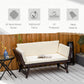 Outsunny Convertible Rattan Sofa Bed Chaise Lounge Wicker Loveseat Double Seat Cushion All Weather Patio Furniture Brown | The Comfy Couch Canada