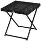 Outsunny Patio Wicker Coffee Table, Outdoor PE Rattan Garden Folding Side Table, 15.75"x15.75"x15.75", Black | The Comfy Couch Canada