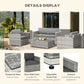 Outsunny Deluxe 4PC Outdoor Wicker Sofa Set PE Rattan Patio Furniture Extra Wide Seat Conversation Tempered Glass.