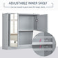 HOMCOM Grey Wall Medicine Cabinet: Mirrored 2-Tier Storage Cabinet with Hinged Door for Bathroom Organization | The Comfy Couch Canada