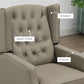 HOMCOM Faux Leather Armchair, Modern Accent Chair with Thick Padding for Living Room, Bedroom, Home Office, Khaki.