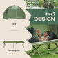 Outsunny Pop Up Camping Cot Tent Combo Set Portable Folding Outdoor Elevated Bed Dark Green | The Comfy Couch Canada