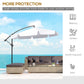 Outsunny 9FT Offset Cantilever Patio Umbrella: White Easy Tilt Cross Base 8 Ribs Durable Outdoor Shade | The Comfy Couch Canada