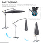 Outsunny Offset Patio Umbrella: 10ft Deluxe Banana Hanging Sunshade Crank Cross Base Grey | The Comfy Couch Canada