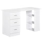 HOMCOM Computer Writing Desk Study Workstation w 3 Shelf 3 Storage Drawers Home Office Furniture White | The Comfy Couch Canada