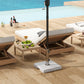 Outsunny Square Patio Umbrella Base, Outdoor Umbrella Stand with Handles 2 Adjustable Knobs, Heavy Duty Patio Umbrella Stand for Garden Deck Poolside, Grey | The Comfy Couch Canada