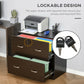 Vinsetto Secure Vertical File: 2 Locking Drawers with Hanging Rails for A4 Home Office Document Organization, Espresso | The Comfy Couch Canada
