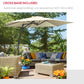 Outsunny 10ft Cantilever Patio Umbrella Offset Parasol with Crank Handle, Cross Base for Garden, Deck, Cream White | The Comfy Couch Canada