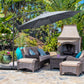 Outsunny 9.6ft Offset Patio Umbrella Garden Hanging Parasol Banana Cantilever with Base Crank Dark Grey | The Comfy Couch Canada