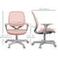 Vinsetto Small Office Chair Mesh Back Swivel Castors Arm Pink.
