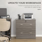 Vinsetto Secure Vertical File: 2 Locking Drawers with Hanging Rails for A4 Home Office Documents Organization, Grey | The Comfy Couch Canada
