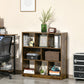 HOMCOM Rustic Retreat: 3-Tier Storage Shelf Bookcase Display Rack Organizer for Office Living Room, Rustic Brown Finish | The Comfy Couch Canada