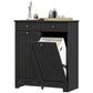 HOMCOM Laundry Cabinet, Tilt Out Laundry Hamper Cabinet with 2 Baskets, Bathroom Hamper Cabinet with 2 Drawers, Black.