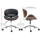 Vinsetto Stylish Home Office Chair Faux Leather Bentwood Desk Chair 360° Swivel Adjustable Height Wheels Black | The Comfy Couch Canada